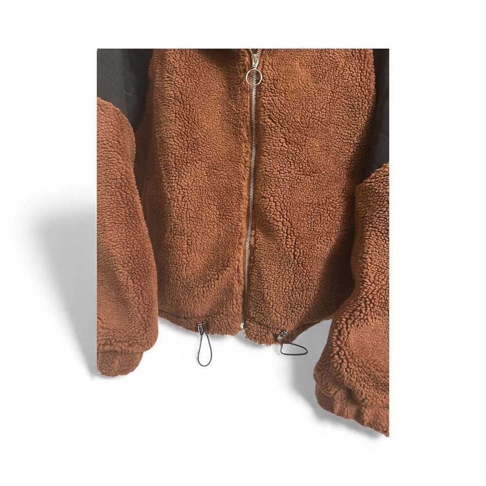 HYFVE Brown and Black Plaid Teddy Jacket - Picture 6 of 8